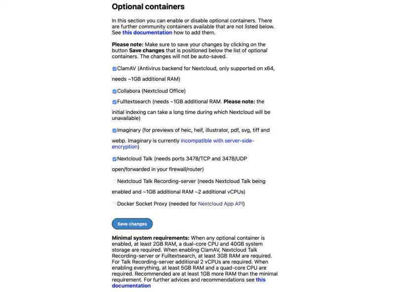 Optional Containers