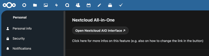 Nextcloud AIO Console Access