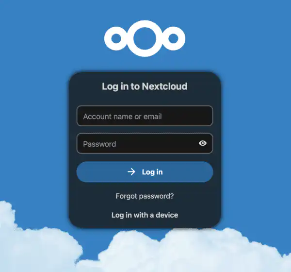 Nextcloud Login Screen