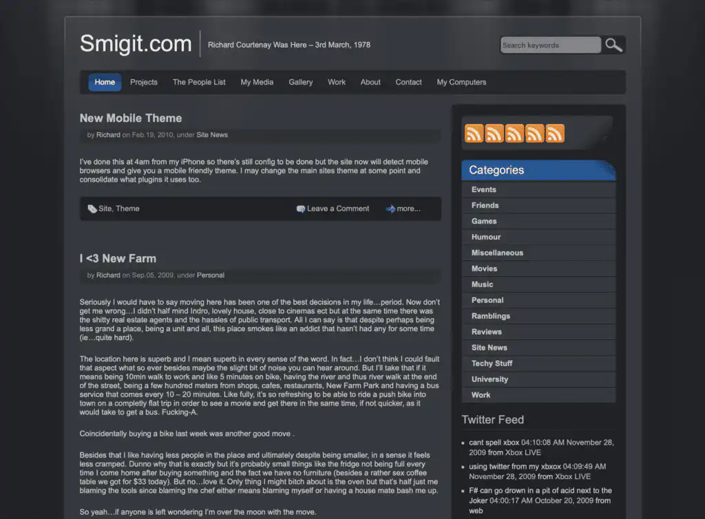 Smigit.com dark theme