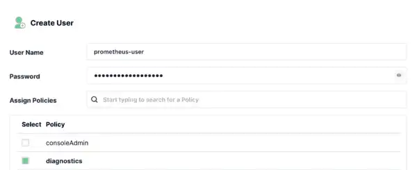 MinIO New User